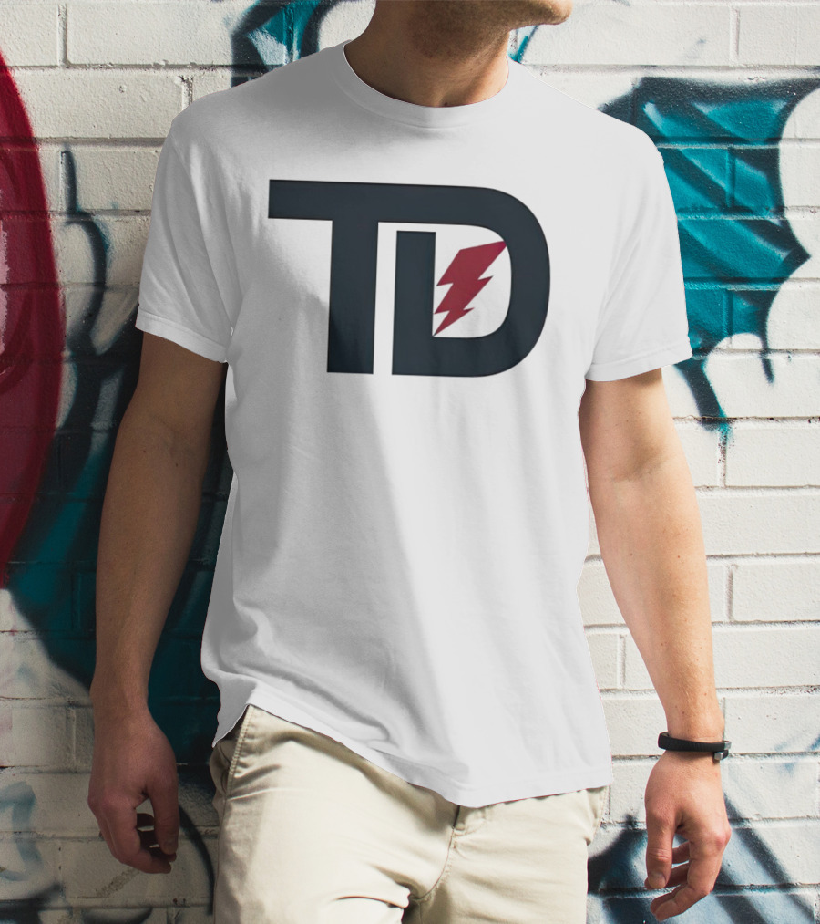 TD Logo With Red Lightning Bolt Tank Dell Houston Texans Football T-Shirt