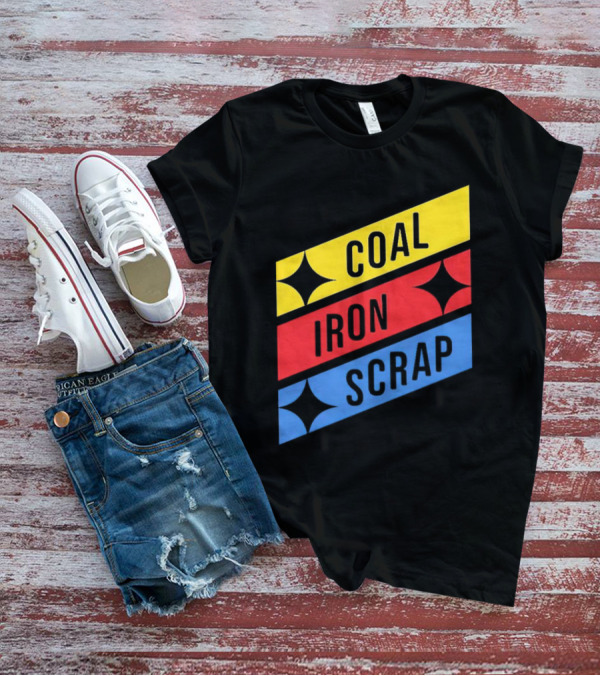 Coal Iron Scrap Pittsburgh Steelers Logo Elements T-Shirt