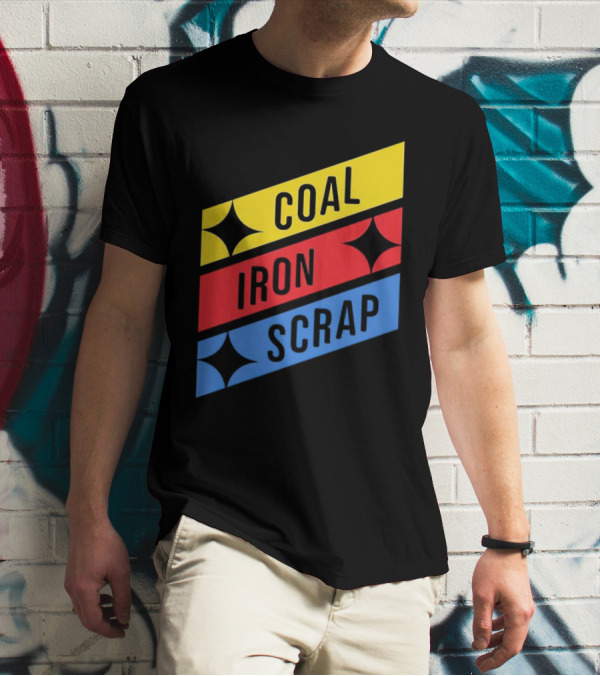 Coal Iron Scrap Pittsburgh Steelers Logo Elements T-Shirt
