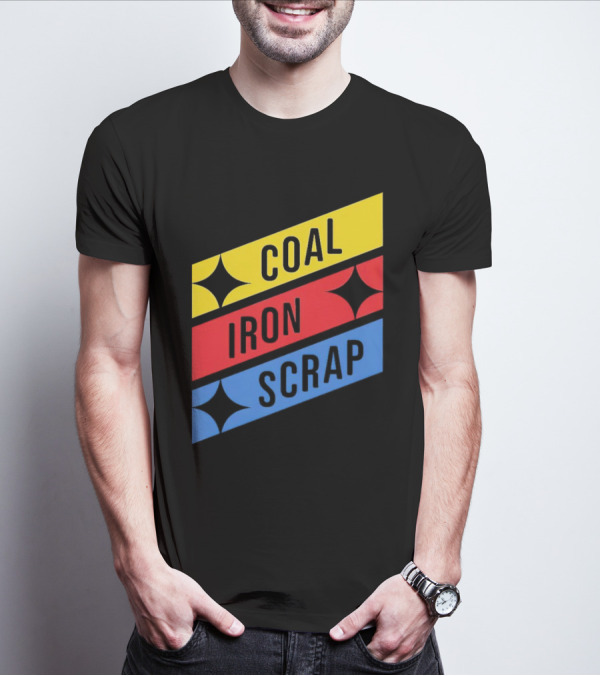 Coal Iron Scrap Pittsburgh Steelers Logo Elements T-Shirt