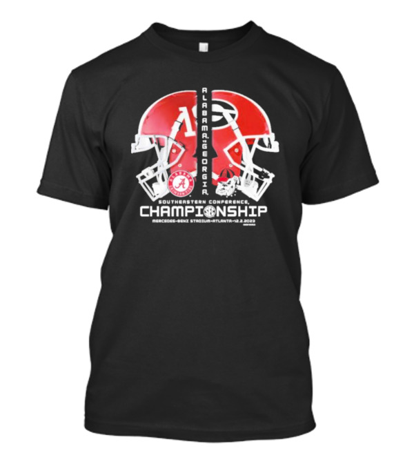 Alabama Georgia Southeastern Conference Championship Mercedes Benz Stadium Atlanta 12.2.2023 Helmet Match Up T-Shirt