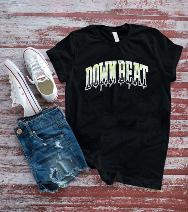Downbeat Camo Varsity Drip Text T-Shirt