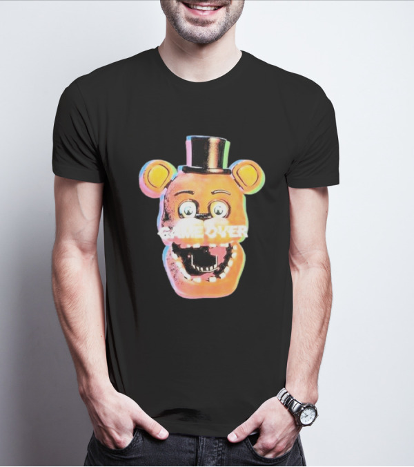 Five Nights At Freddy’s Game Over Text Freddy Head With Hat T-Shirt