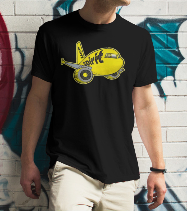 Spirit Airlines Airbus Cartoon Airplane T-Shirt