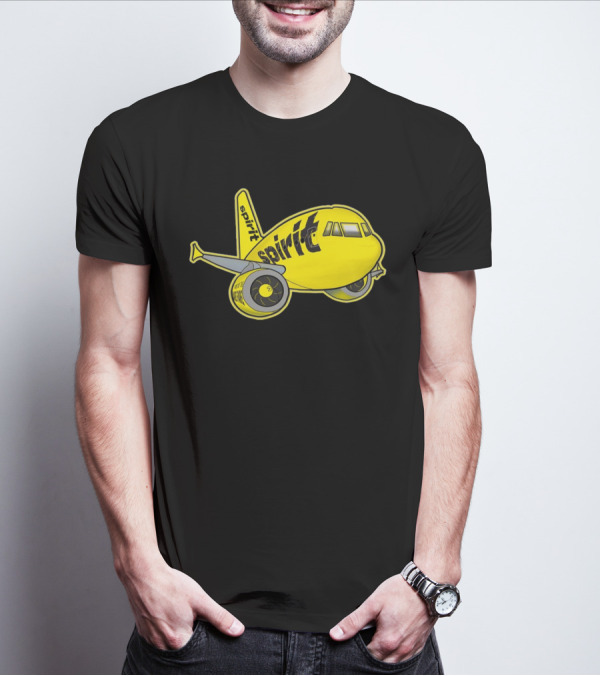 Spirit Airlines Airbus Cartoon Airplane T-Shirt