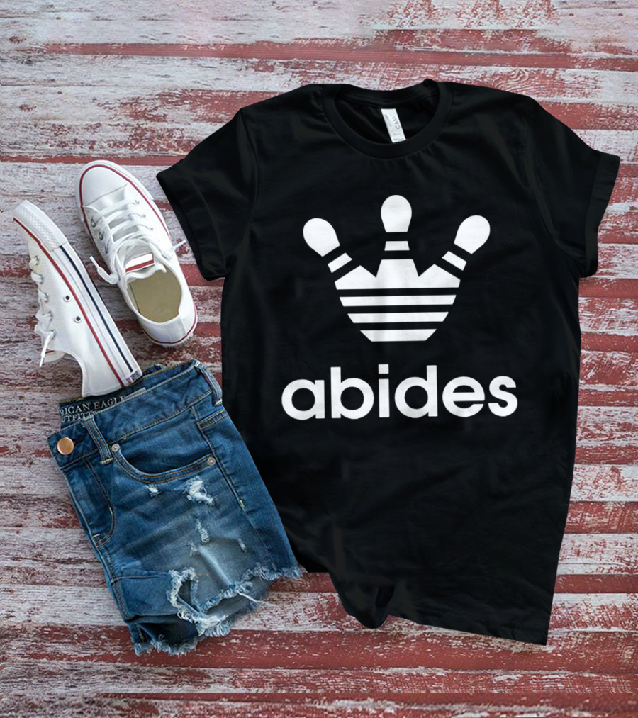 Abides Lebowski Bowling Crown Pins T-Shirt