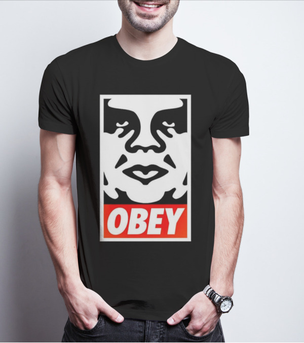 Obey Andre The Giant Face Sticker Iconic T-Shirt