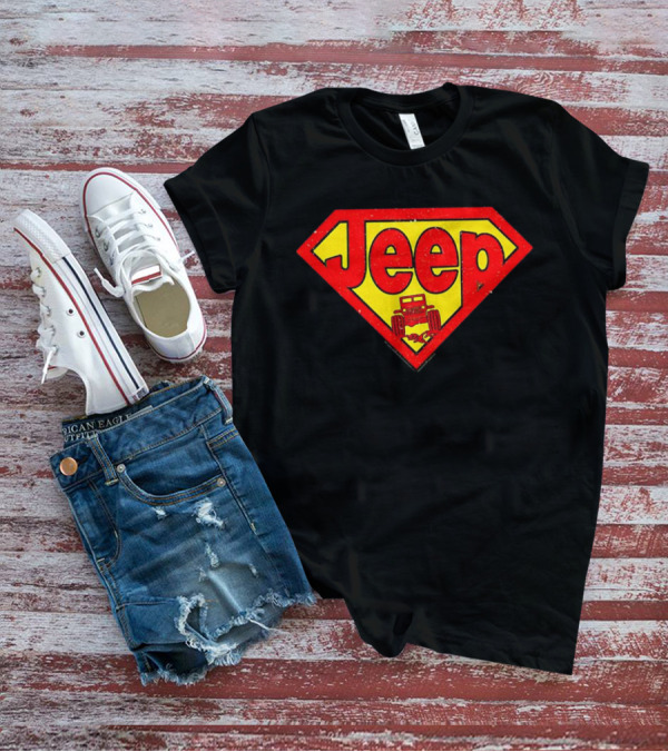 Jeep Super Red Yellow Emblem Superman Style 4x4 Off-Road T-Shirt