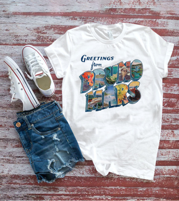 Greetings From Bruno Mars Island Escape Postcard T-Shirt