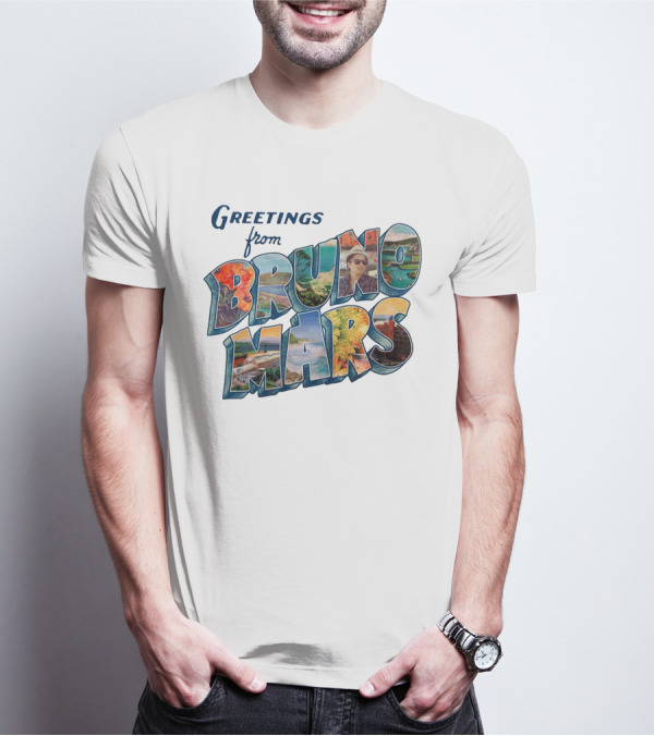 Greetings From Bruno Mars Island Escape Postcard T-Shirt