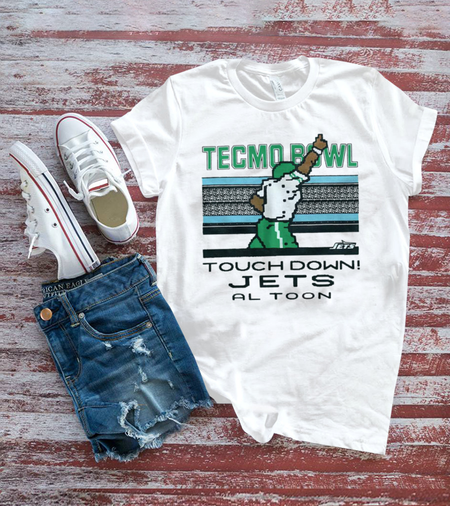 Tecmo Bowl Touch Down New York Jets Al Toon Retro Gaming Iconic Scene T-Shirt