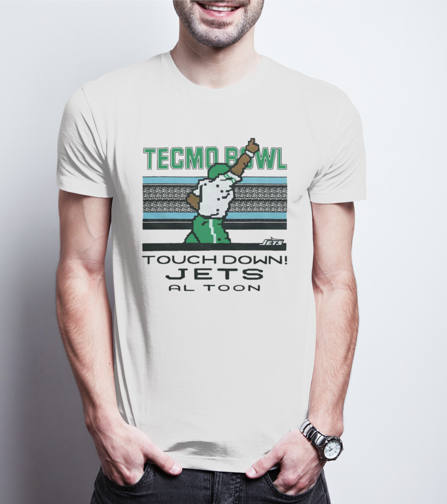Tecmo Bowl Touch Down New York Jets Al Toon Retro Gaming Iconic Scene T-Shirt