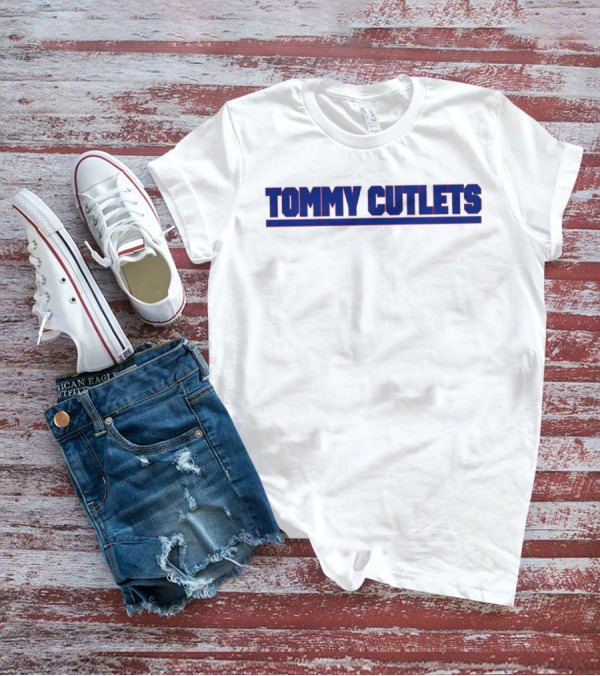 Tommy Cutlets New York Style Font Bold Blue T-Shirt