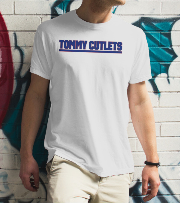 Tommy Cutlets New York Style Font Bold Blue T-Shirt