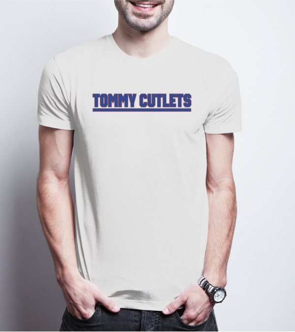 Tommy Cutlets New York Style Font Bold Blue T-Shirt