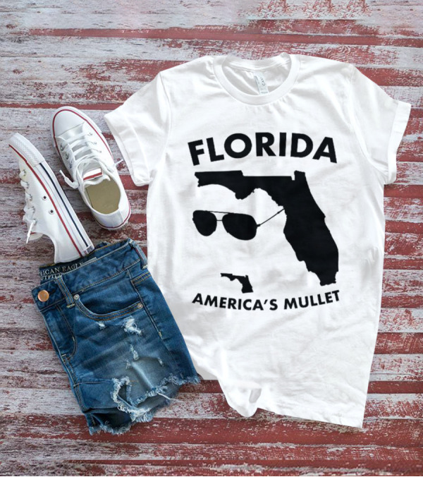 Florida America's Mullet Sunglasses State Outline T-Shirt