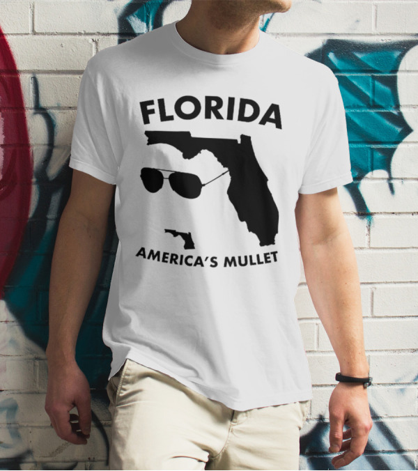 Florida America's Mullet Sunglasses State Outline T-Shirt