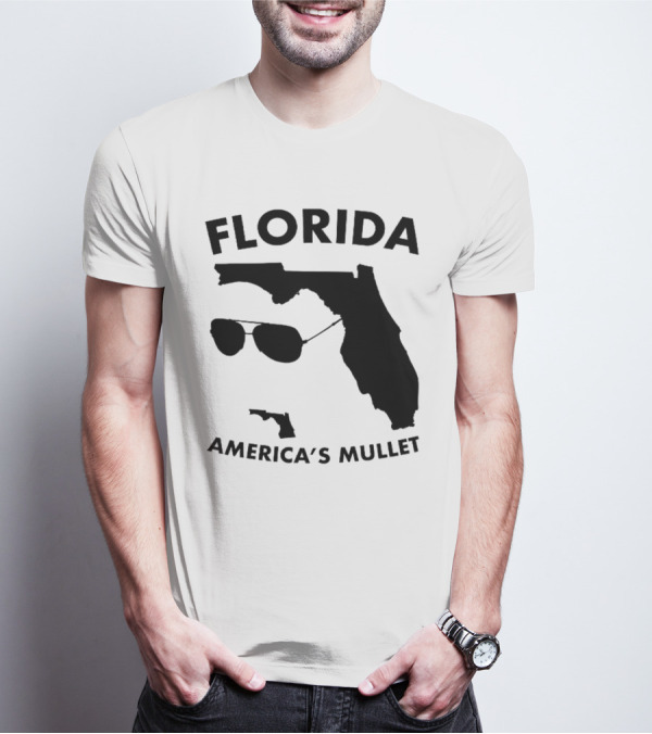 Florida America's Mullet Sunglasses State Outline T-Shirt