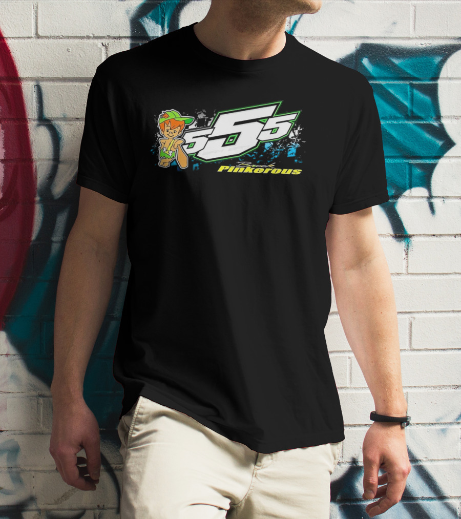 555 Brock Pinkerous Racing Cartoon Character T-Shirt