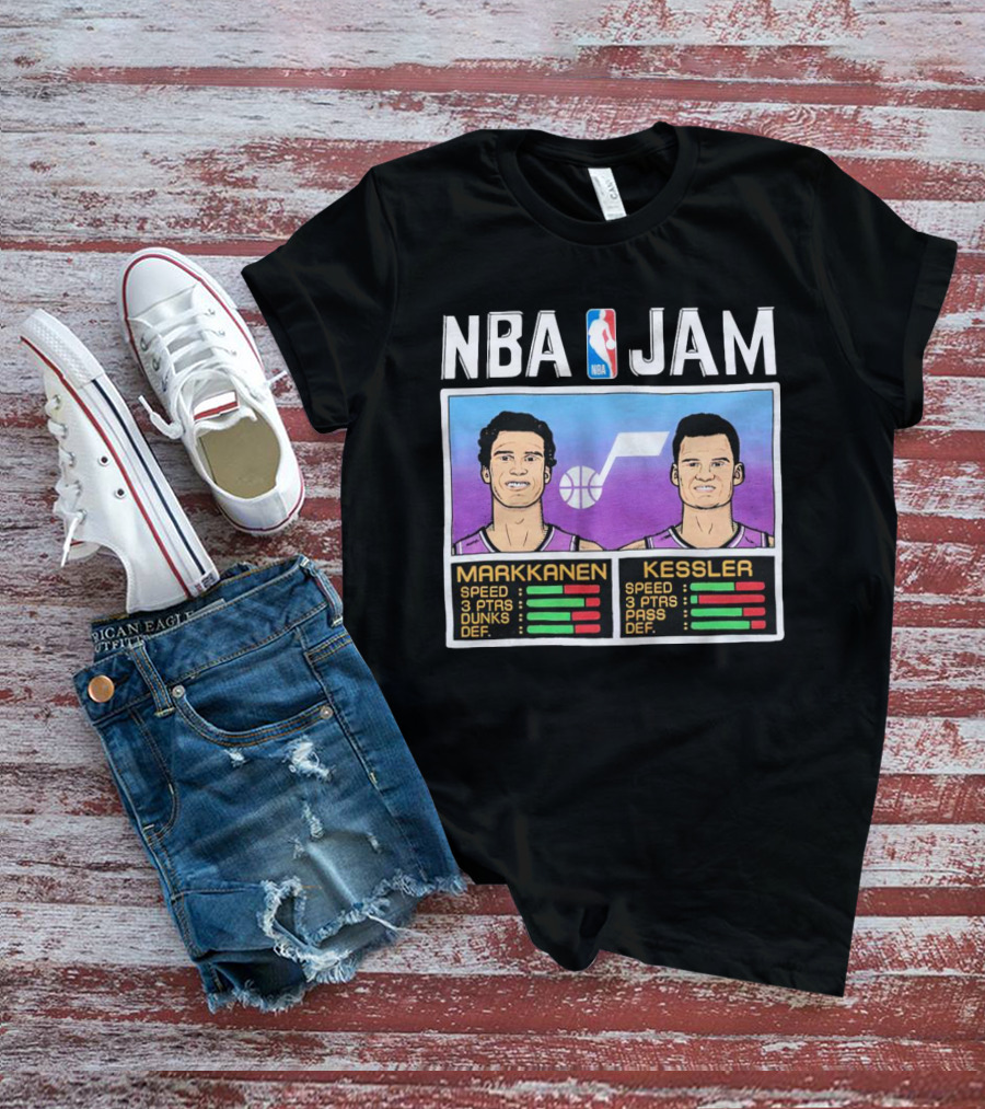 NBA Jam Jazz Markkanen Kessler Player Stats T-Shirt