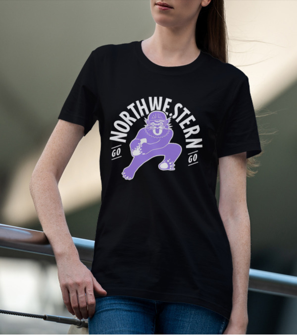 Northwestern Wildcats Football Mascot Go Northwestern Go T-Shirt
