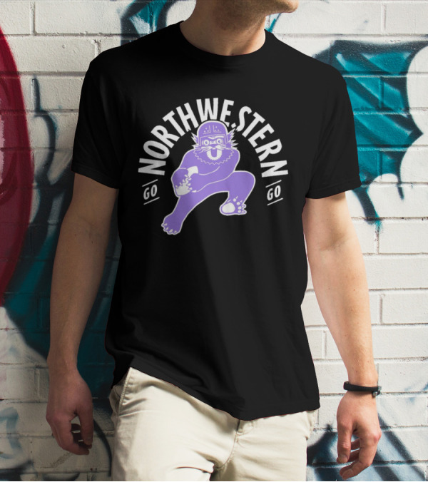 Northwestern Wildcats Football Mascot Go Northwestern Go T-Shirt