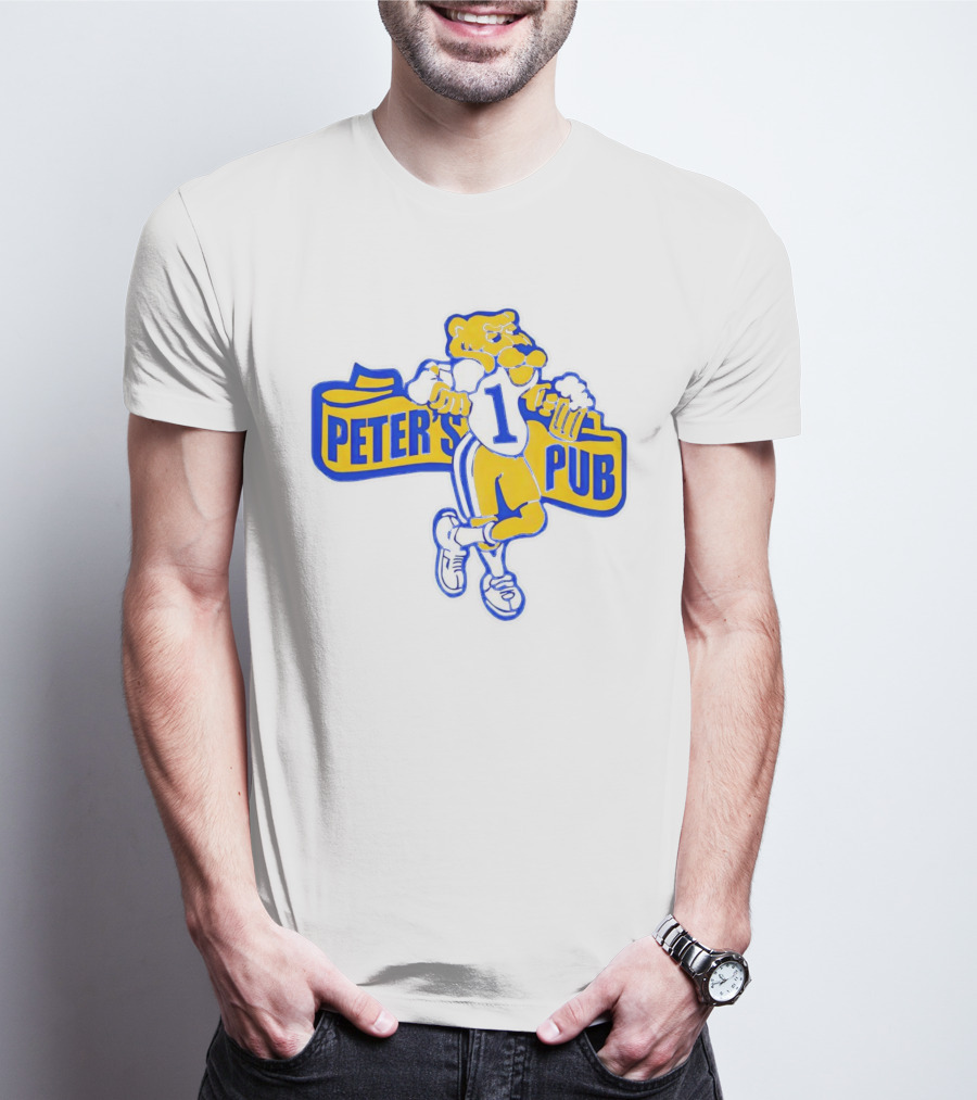 Peter's Pub Pittsburgh Mascot Holding Steins T-Shirt