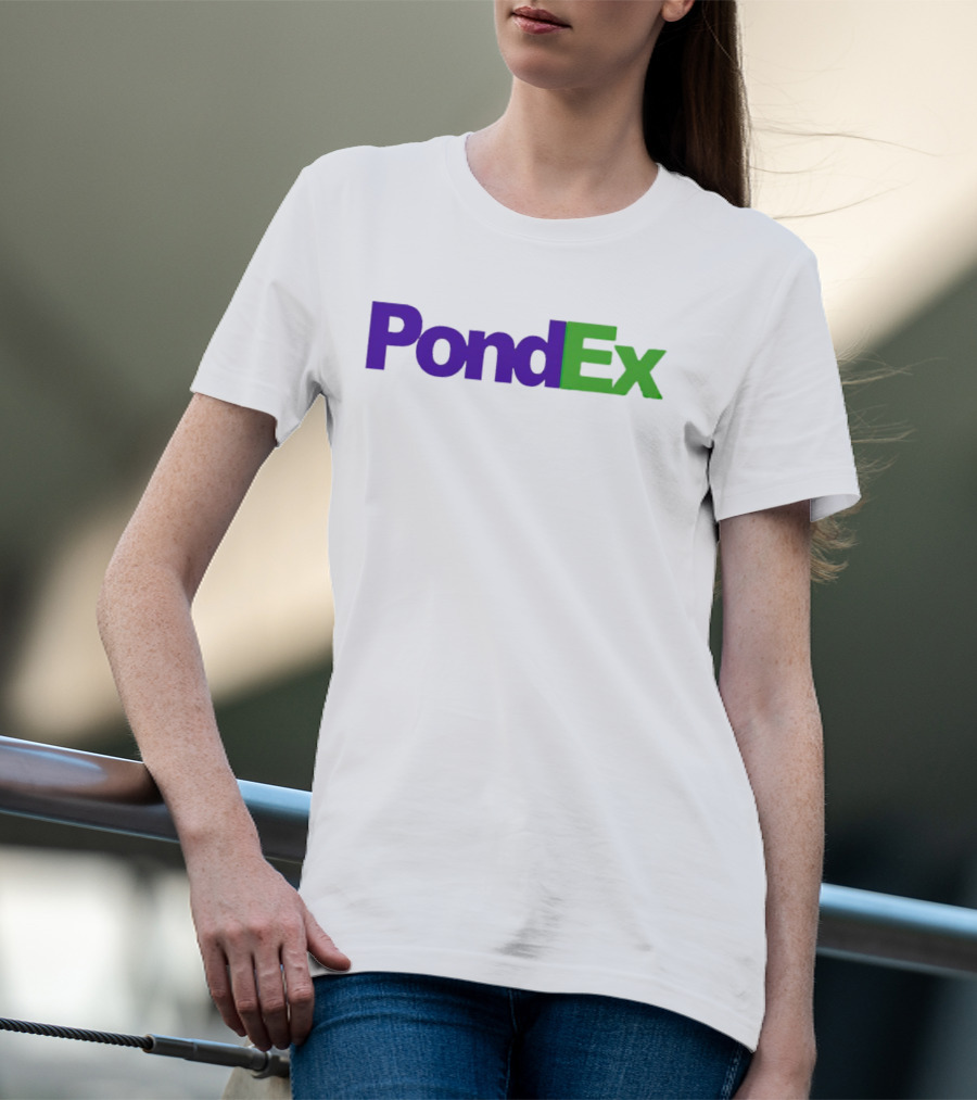 PondEx Bold Purple Green Text T-Shirt