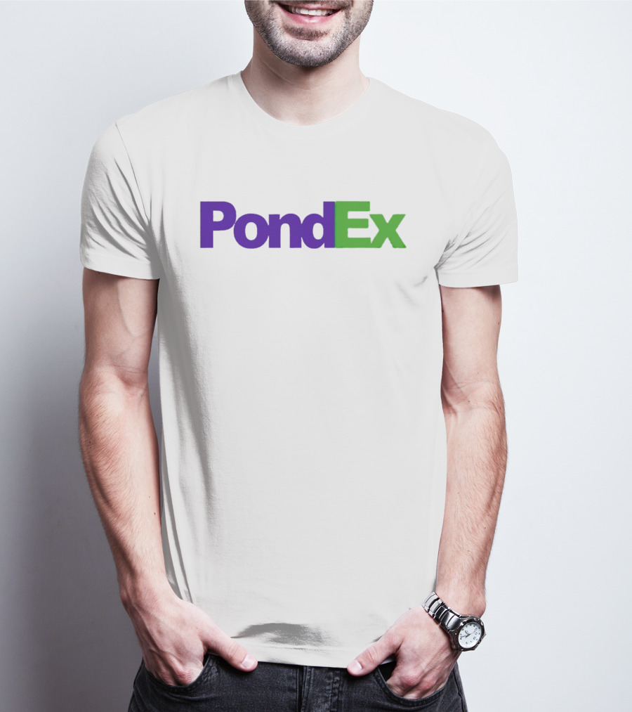 PondEx Bold Purple Green Text T-Shirt