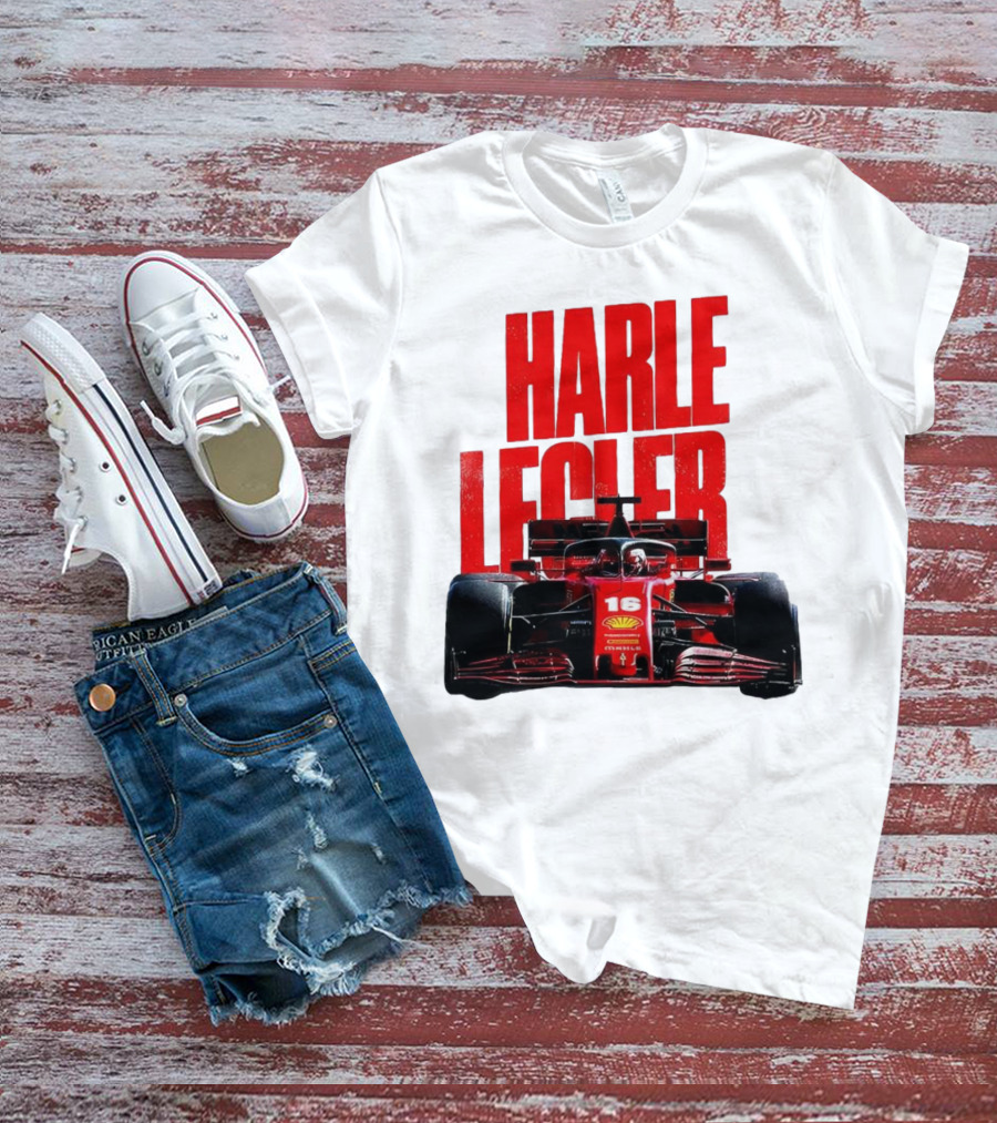 Groovy Ferrari Charles Leclerc Formula 1 Car 16 Racing Legend T-Shirt