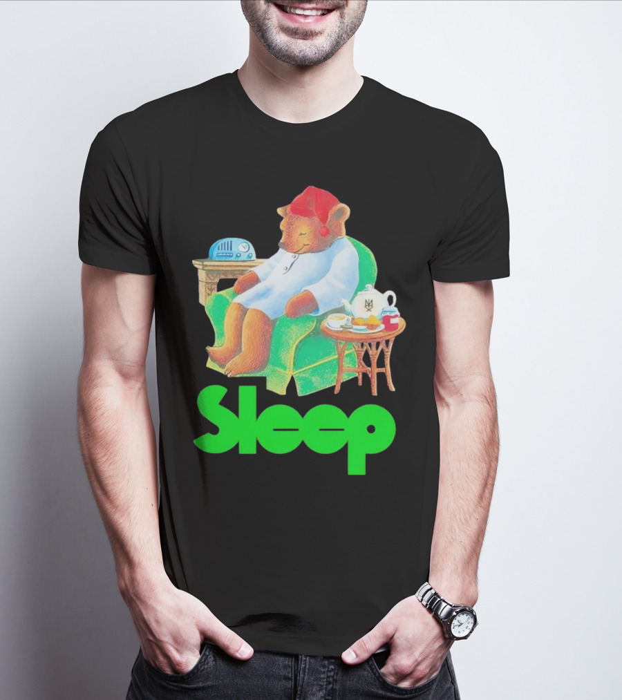 Sleep Tea Bear Radio Chair Cozy Time T-Shirt