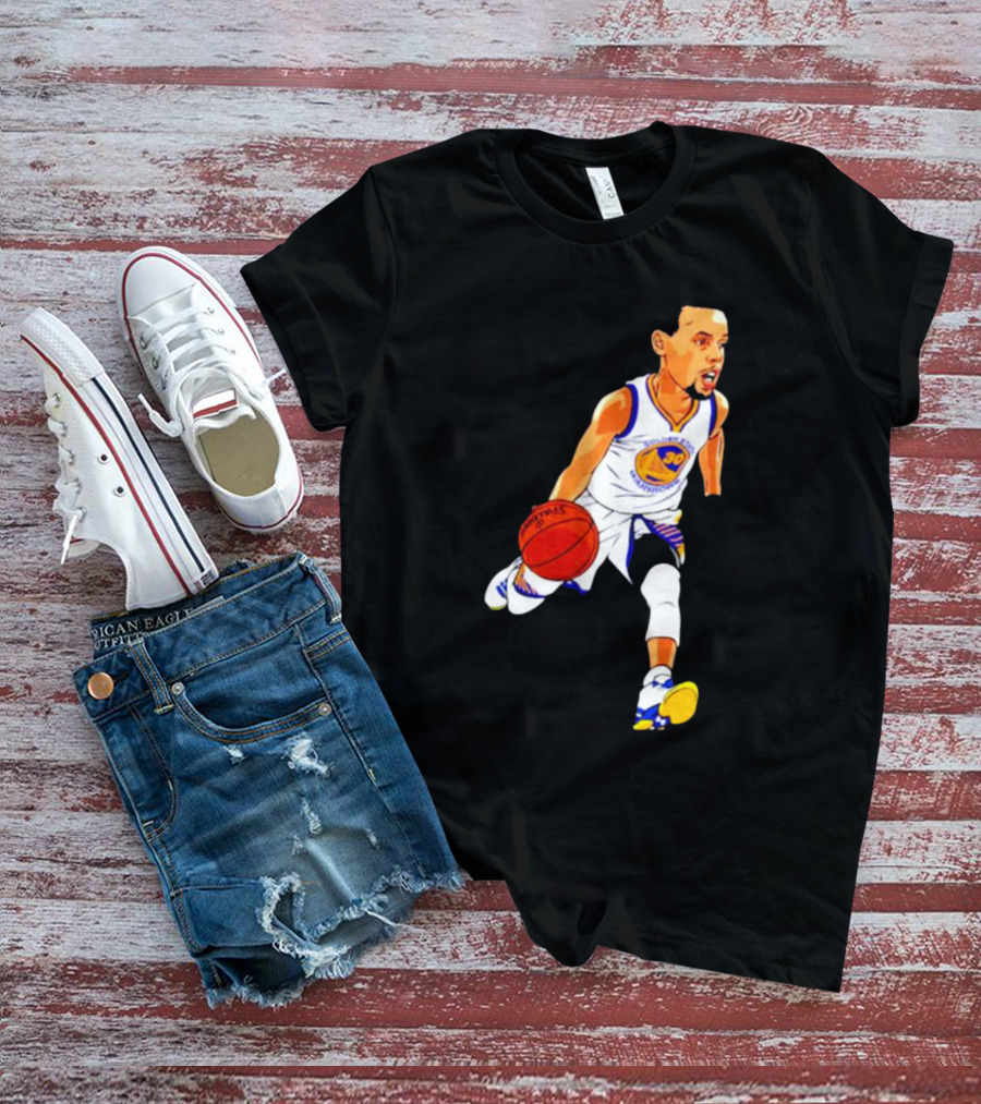 Steph Curry Oakland Basketball Cartoon Golden State Warriors T-Shirt