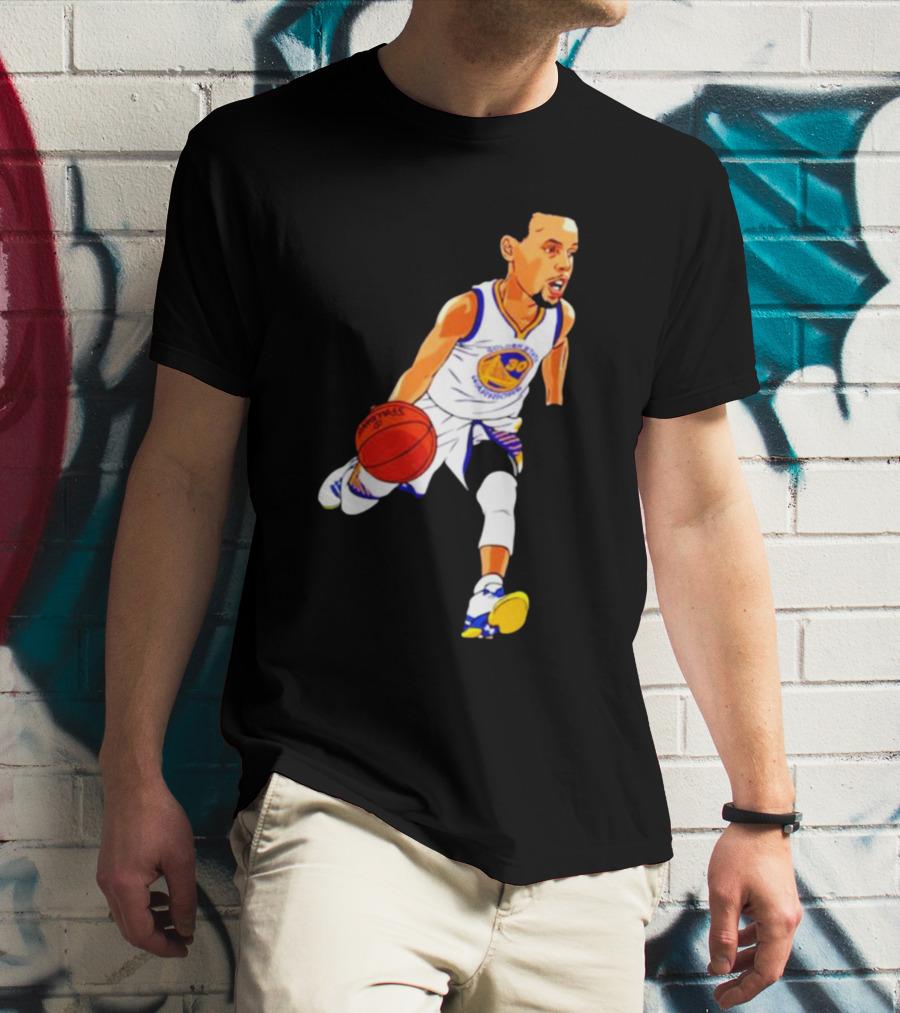 Steph Curry Oakland Basketball Cartoon Golden State Warriors T-Shirt