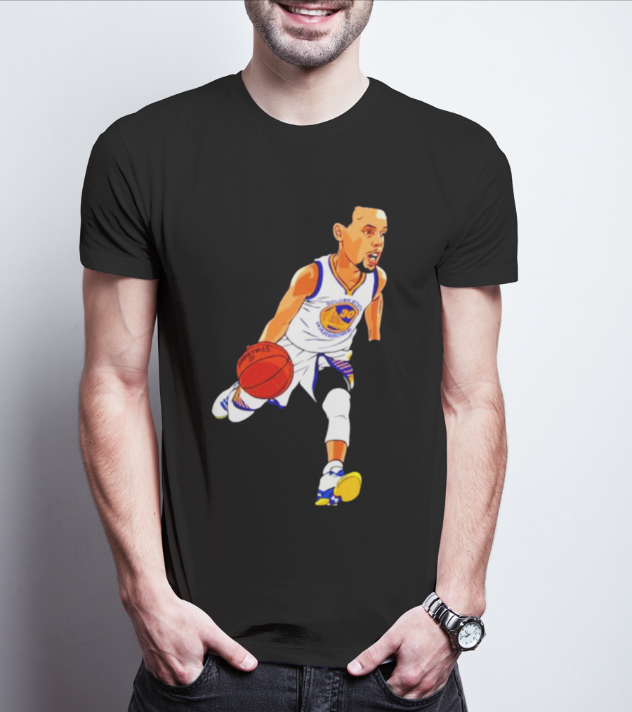 Steph Curry Oakland Basketball Cartoon Golden State Warriors T-Shirt