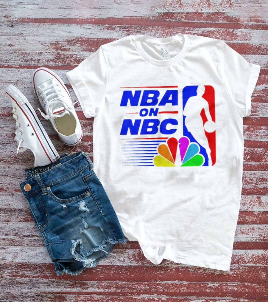 NBA On NBC Basketball Silhouette With Peacock T-Shirt