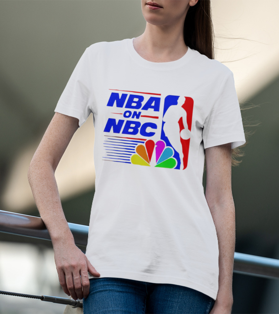 NBA On NBC Basketball Silhouette With Peacock T-Shirt