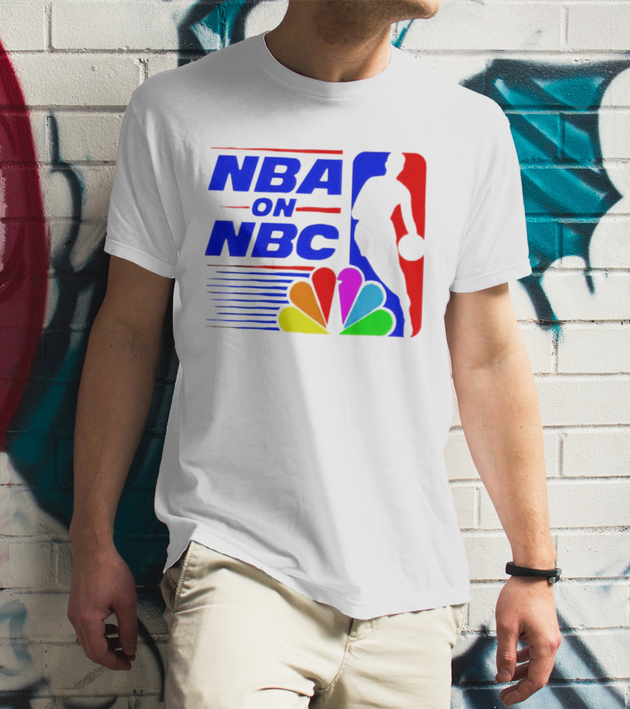 NBA On NBC Basketball Silhouette With Peacock T-Shirt