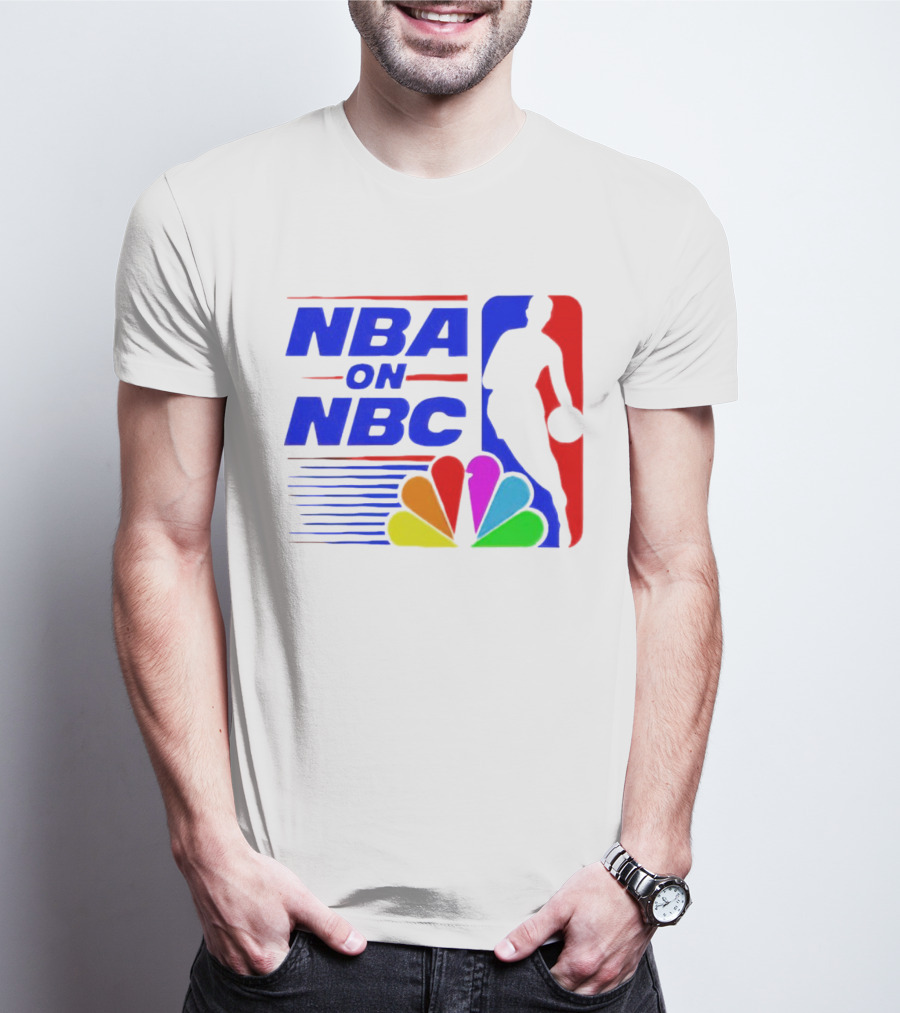NBA On NBC Basketball Silhouette With Peacock T-Shirt