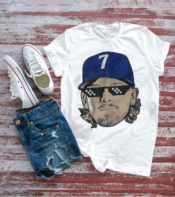 Bobby Witt Jr. Deal With It Kansas City Royals Pixelated Glasses Cap Number 7 T-Shirt
