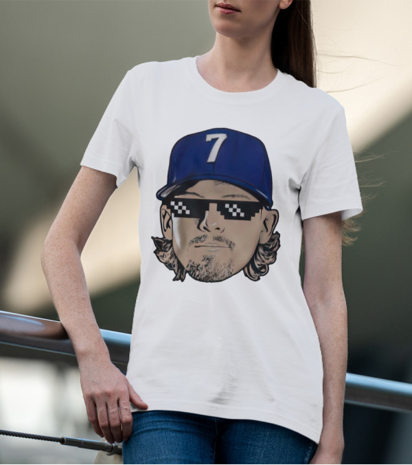 Bobby Witt Jr. Deal With It Kansas City Royals Pixelated Glasses Cap Number 7 T-Shirt