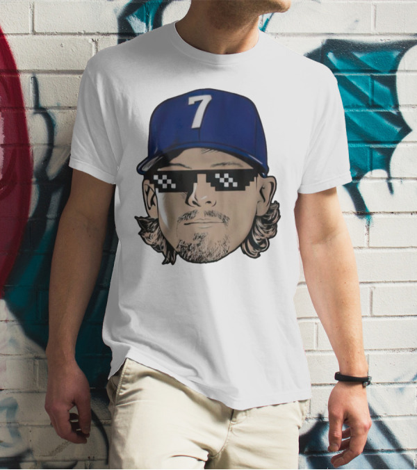 Bobby Witt Jr. Deal With It Kansas City Royals Pixelated Glasses Cap Number 7 T-Shirt