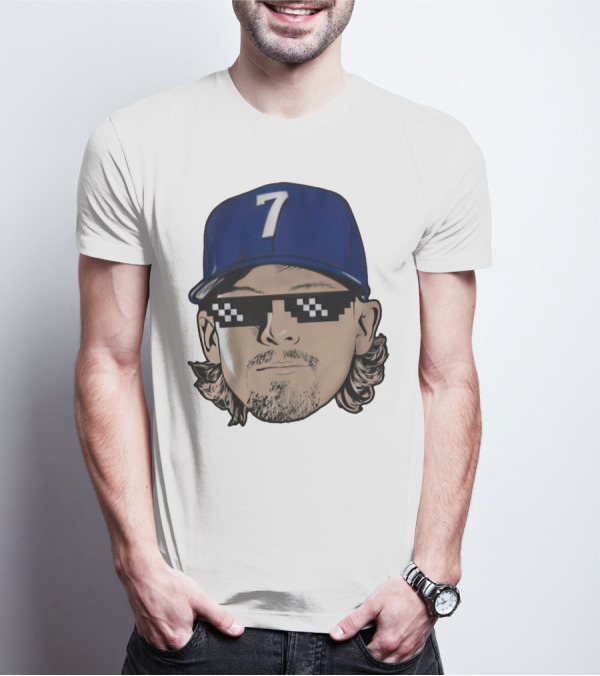 Bobby Witt Jr. Deal With It Kansas City Royals Pixelated Glasses Cap Number 7 T-Shirt