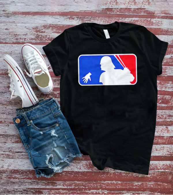 Darth Vader MLB Parody Silhouette With Baseball Bat And Hand T-Shirt