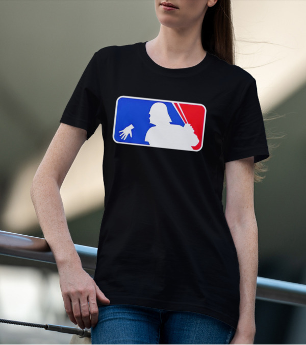Darth Vader MLB Parody Silhouette With Baseball Bat And Hand T-Shirt