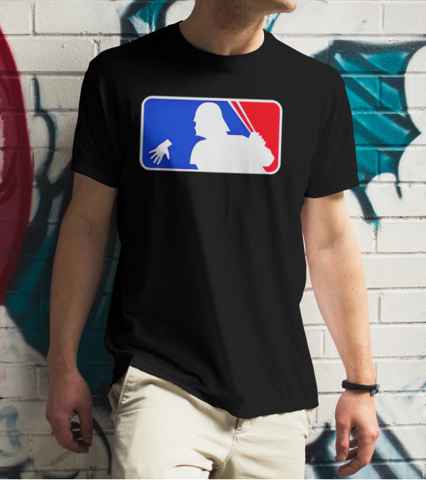 Darth Vader MLB Parody Silhouette With Baseball Bat And Hand T-Shirt