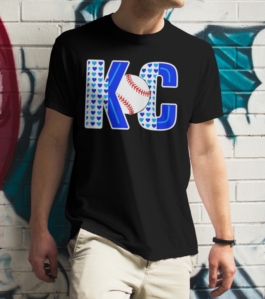 KC Heart Baseball Royals MLB T-Shirt