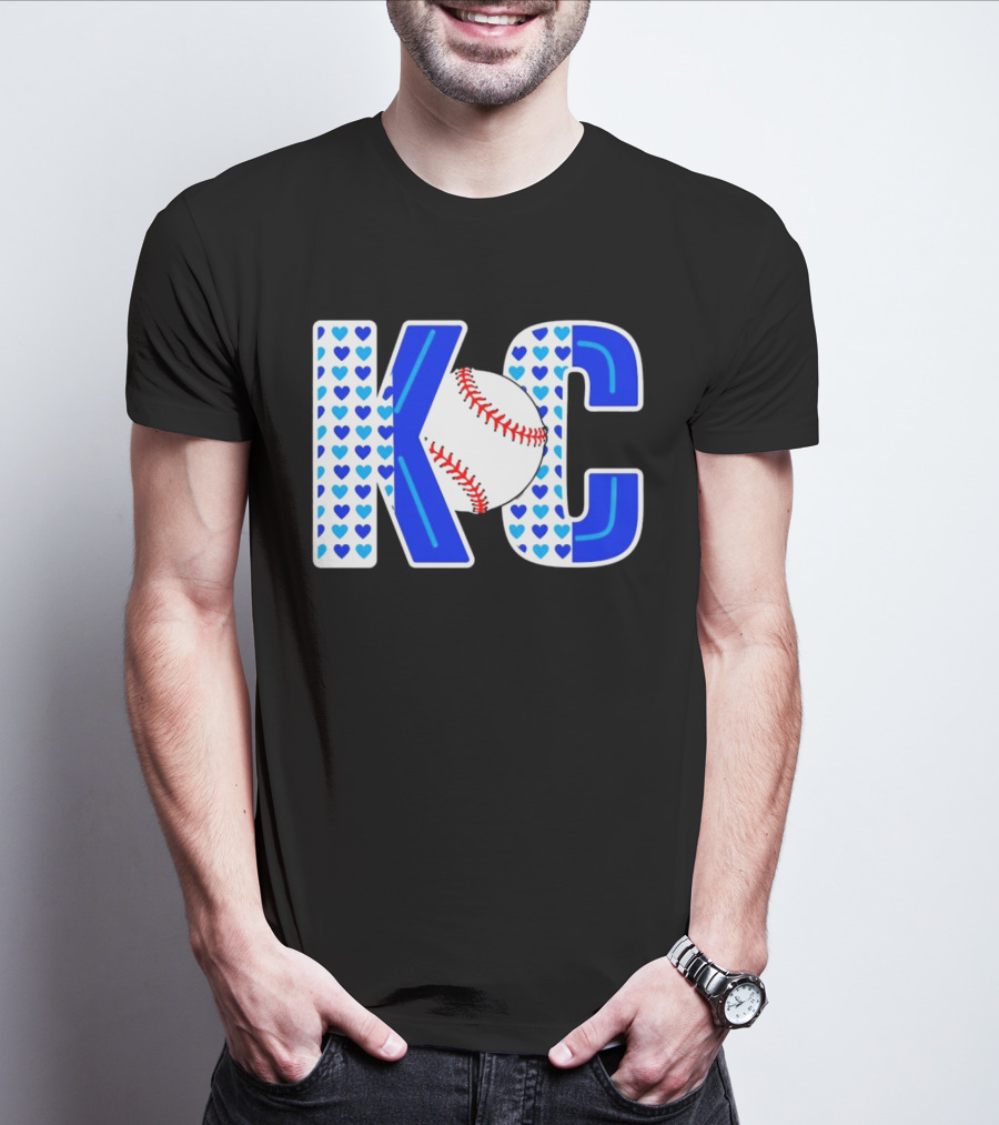 KC Heart Baseball Royals MLB T-Shirt