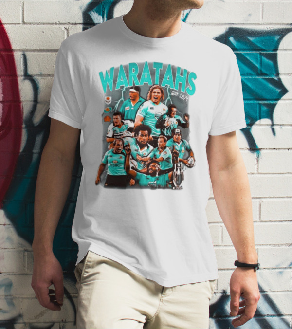 Waratahs Est 1874 Rugby Legends Portrait Featuring HSBC Team Players T-Shirt