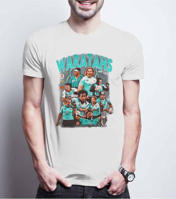 Waratahs Est 1874 Rugby Legends Portrait Featuring HSBC Team Players T-Shirt