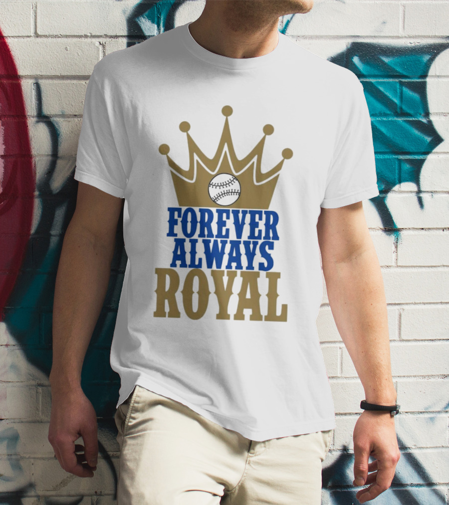 Forever Always Royal Crown Baseball T-Shirt